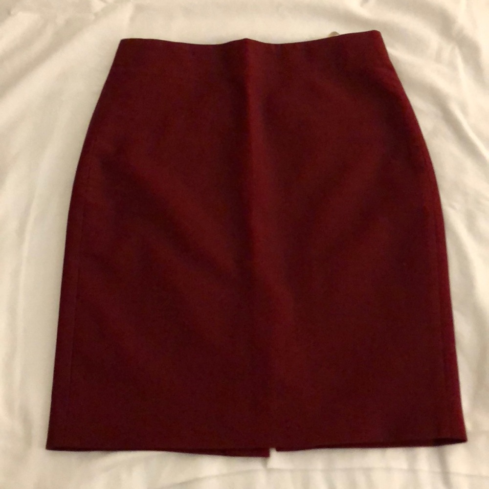 J.Crew No.2 Pencil Skirt Burgundy
